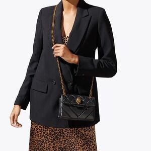 Kurt Geiger Black Quilted Bag with Gold Chain